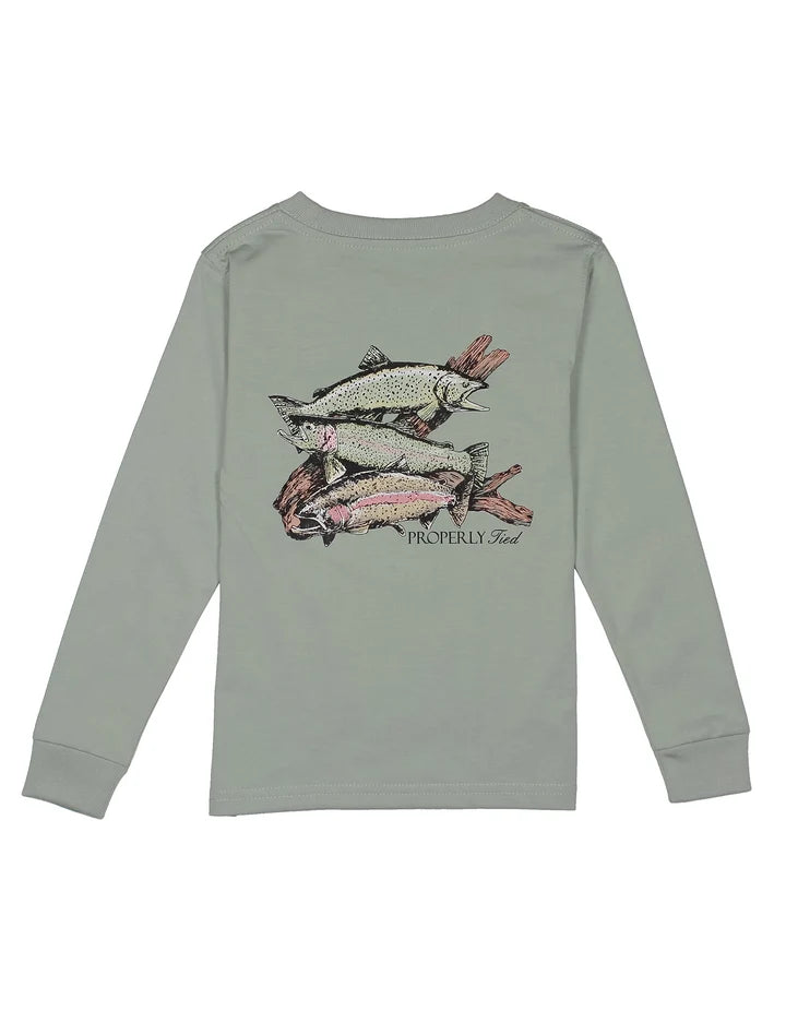 Properly Tied Grey Trout Trio L/S Tee