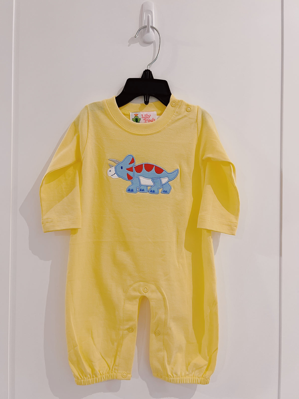 Lily Pads Yellow Triceratops Bubble Romper