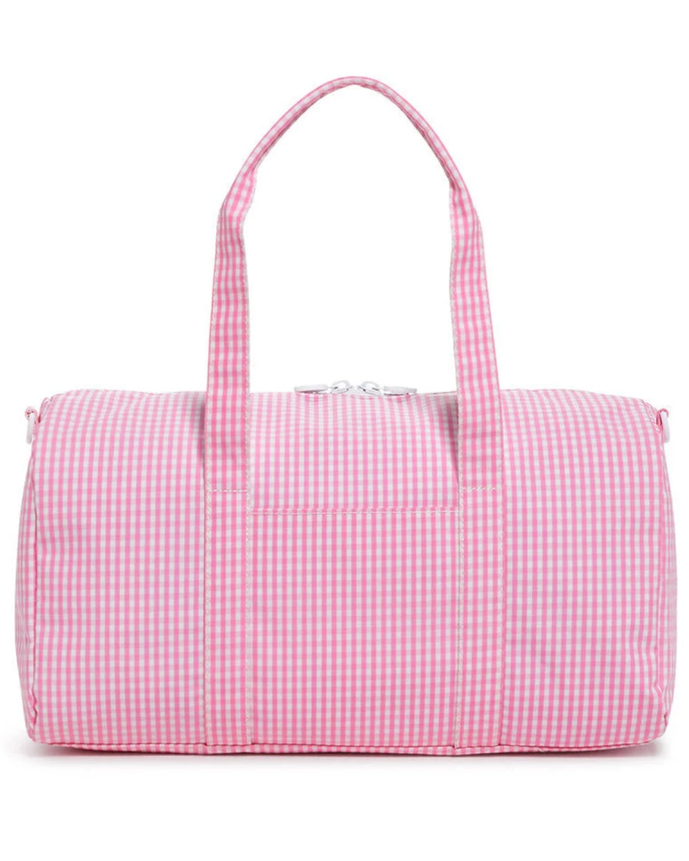 TRVL Pink Gingham Weekender Duffel Bag