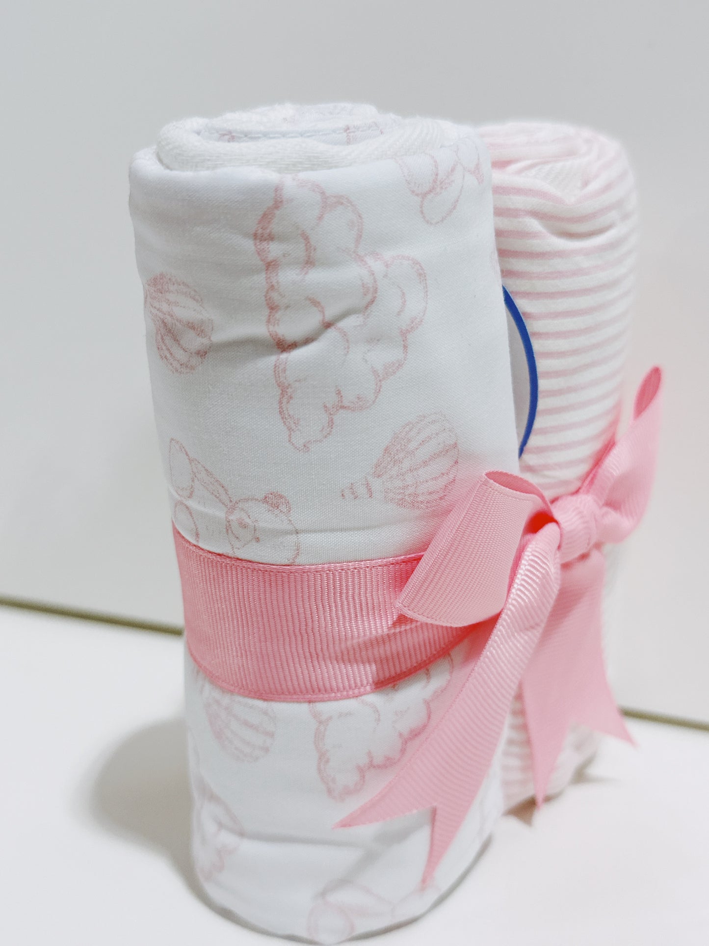 Pink Teddy Bear Set of 2 Burp Cloths