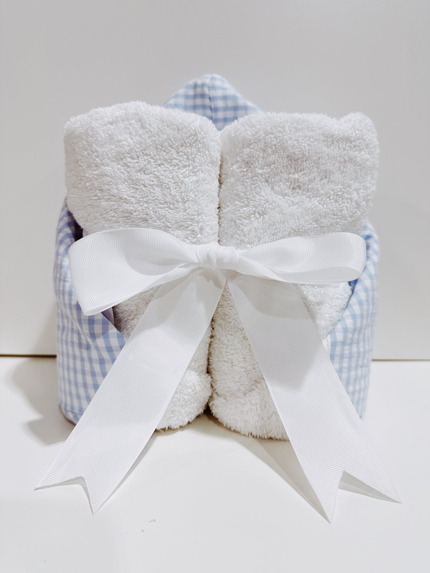 Blue Gingham Everykid Hooded Towel