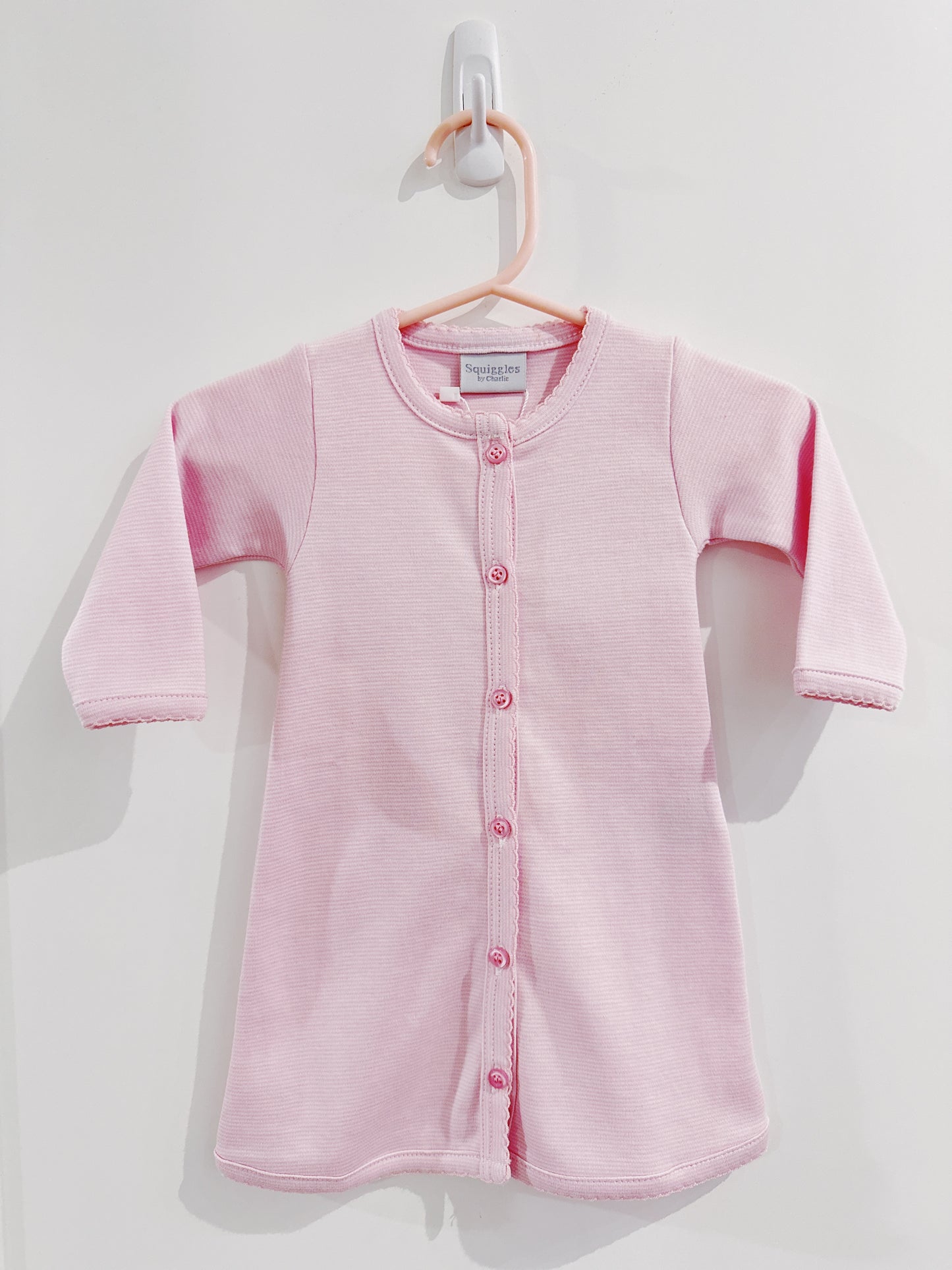 Open Bottom Day Gown- Pink Stripe