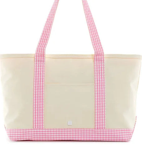 TRVL Pink Gingham Medium Tote