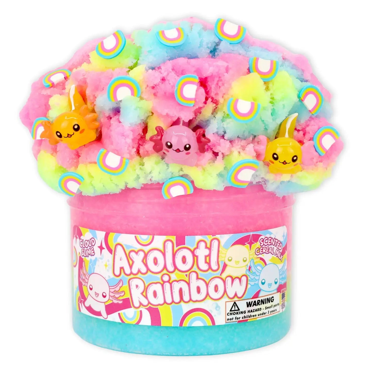 Axolotl Rainbow Textured Slime