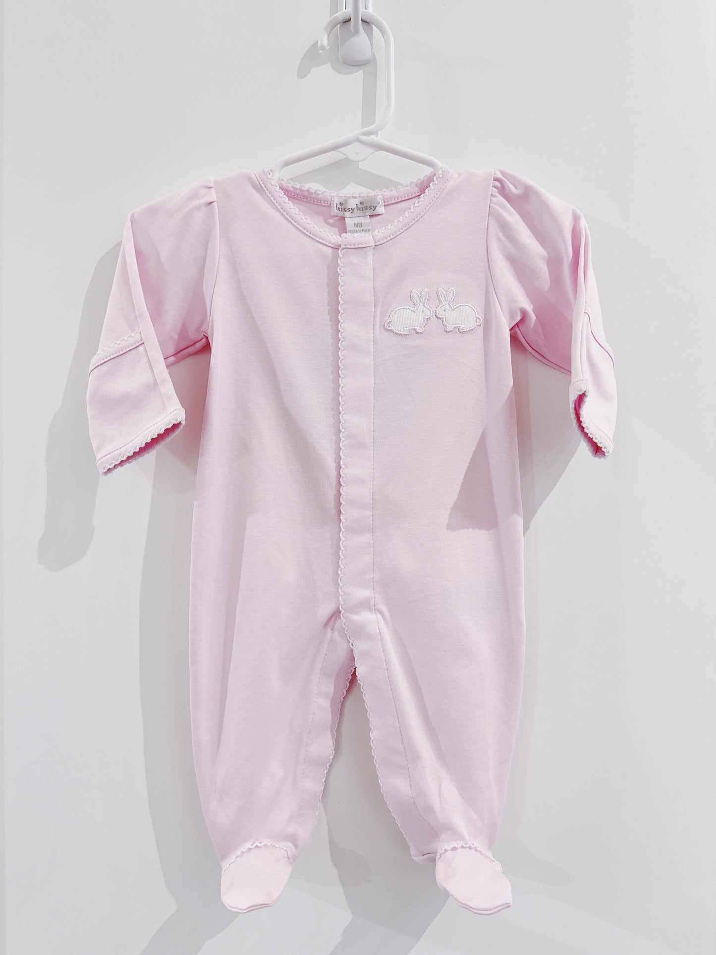 Light Pink Pique Bunny Footie