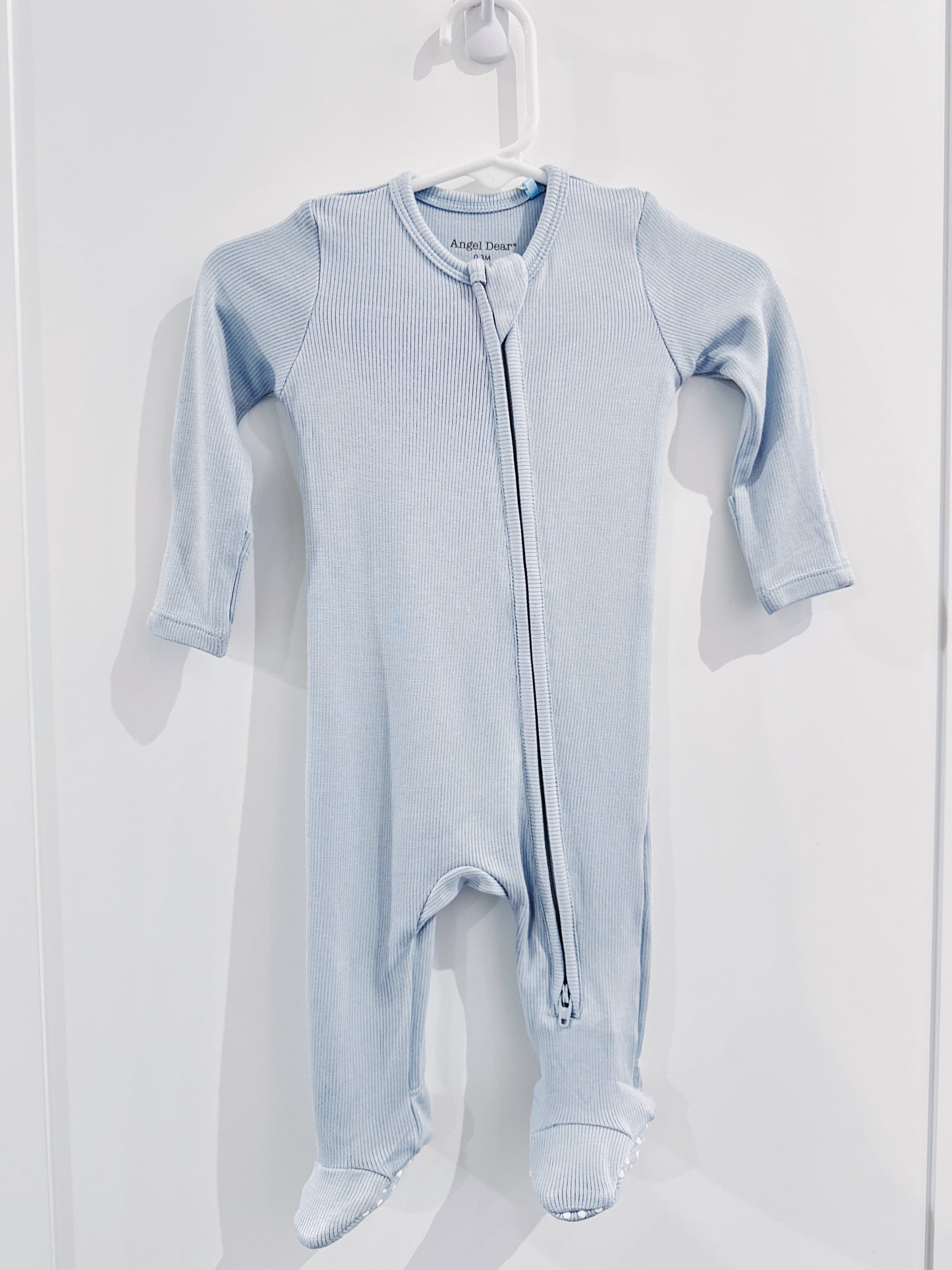 Niagara Mist Ribbed 2 Way Zipper Footie