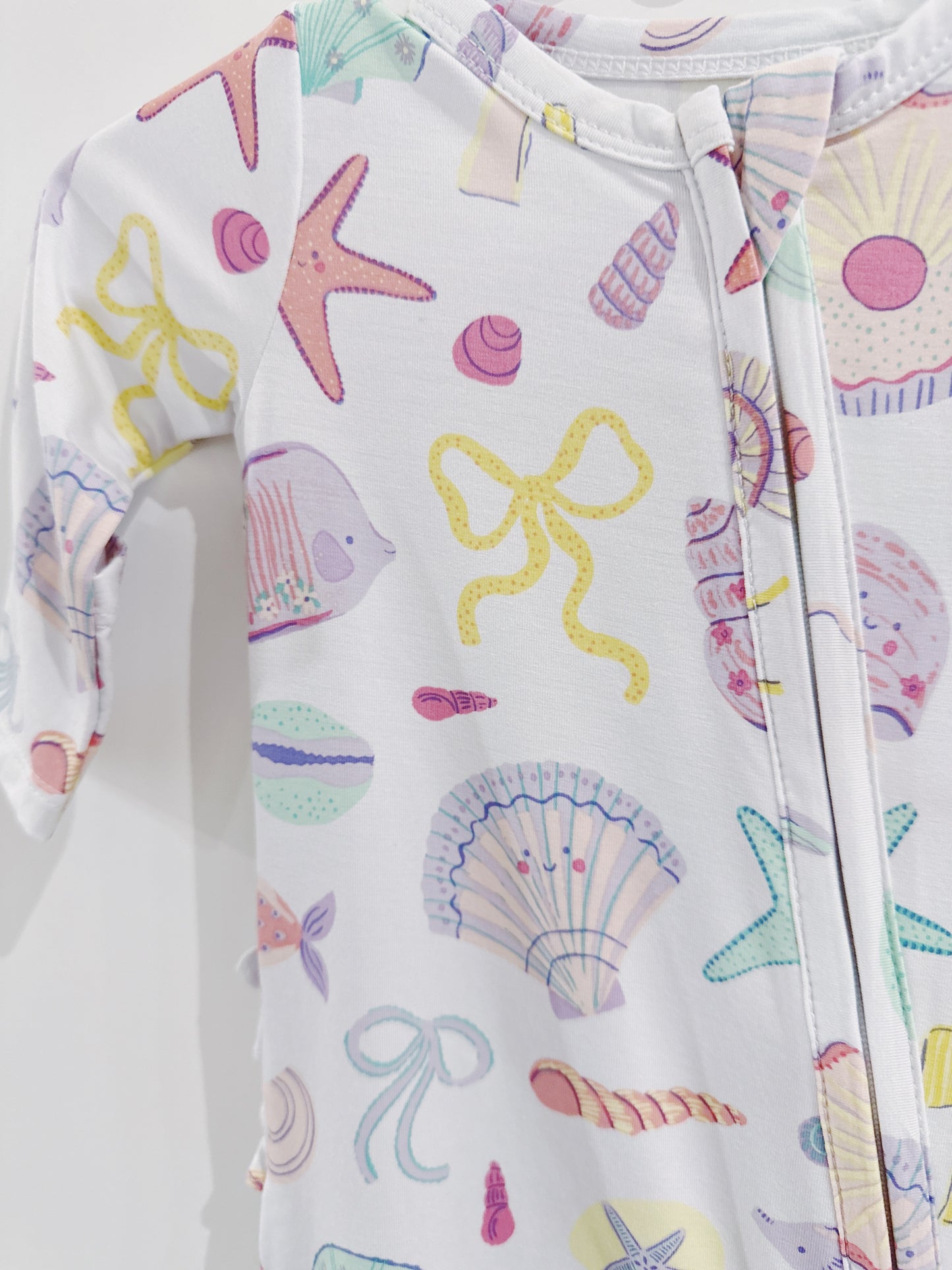 Beach Days Ruffle Back 2 Way Zipper Footie