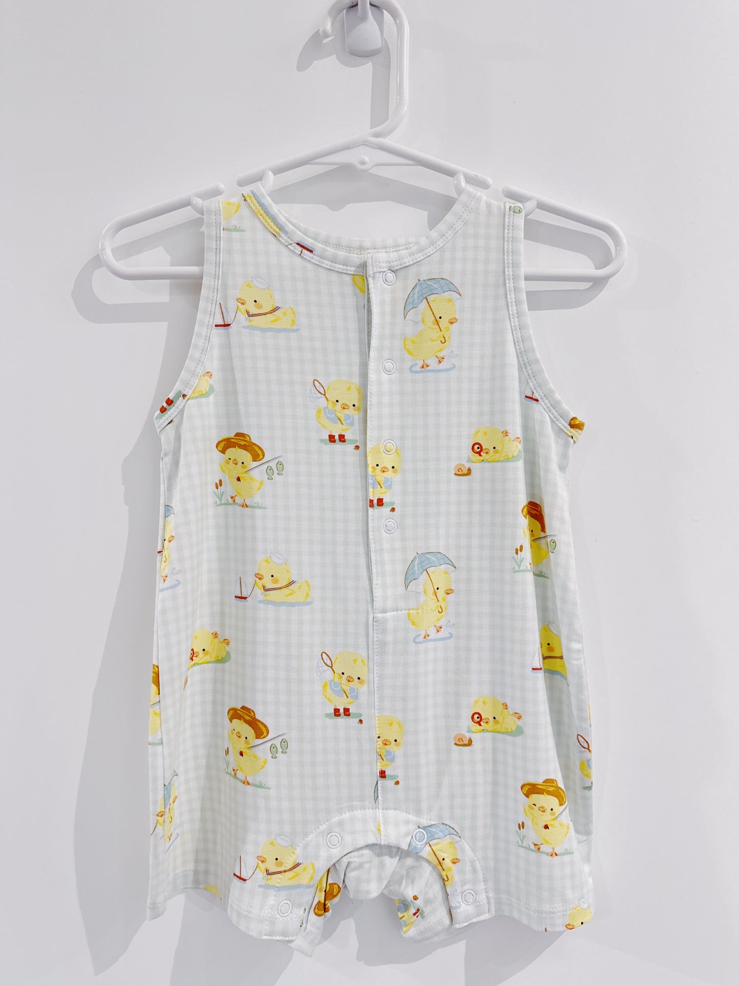 Vintage Spring Ducklings Sleeveless Shortie Romper