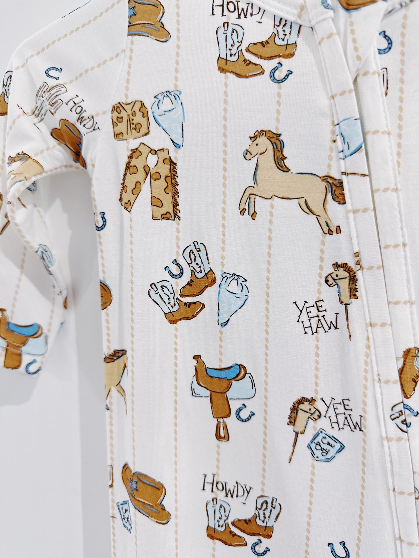 Cowboy Nursery 2 Way Zipper Footie