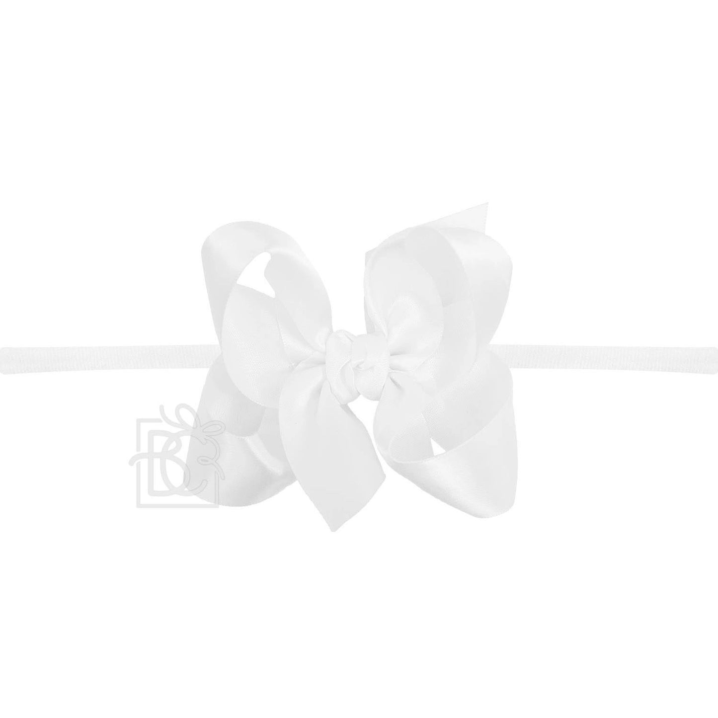 4.5" Large Satin Bow on Pantyhose Headband