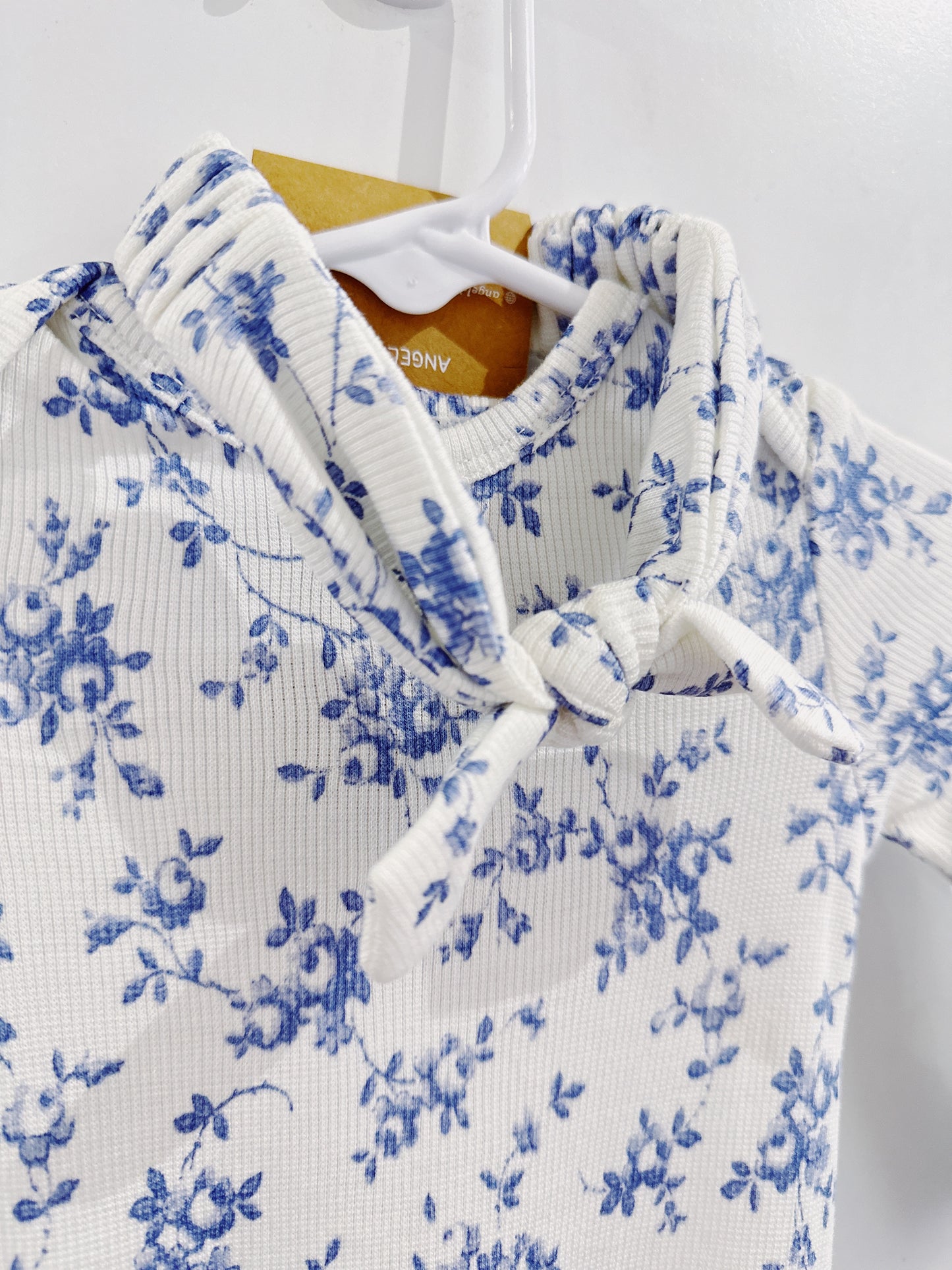 Blue Floral Gown with Headband