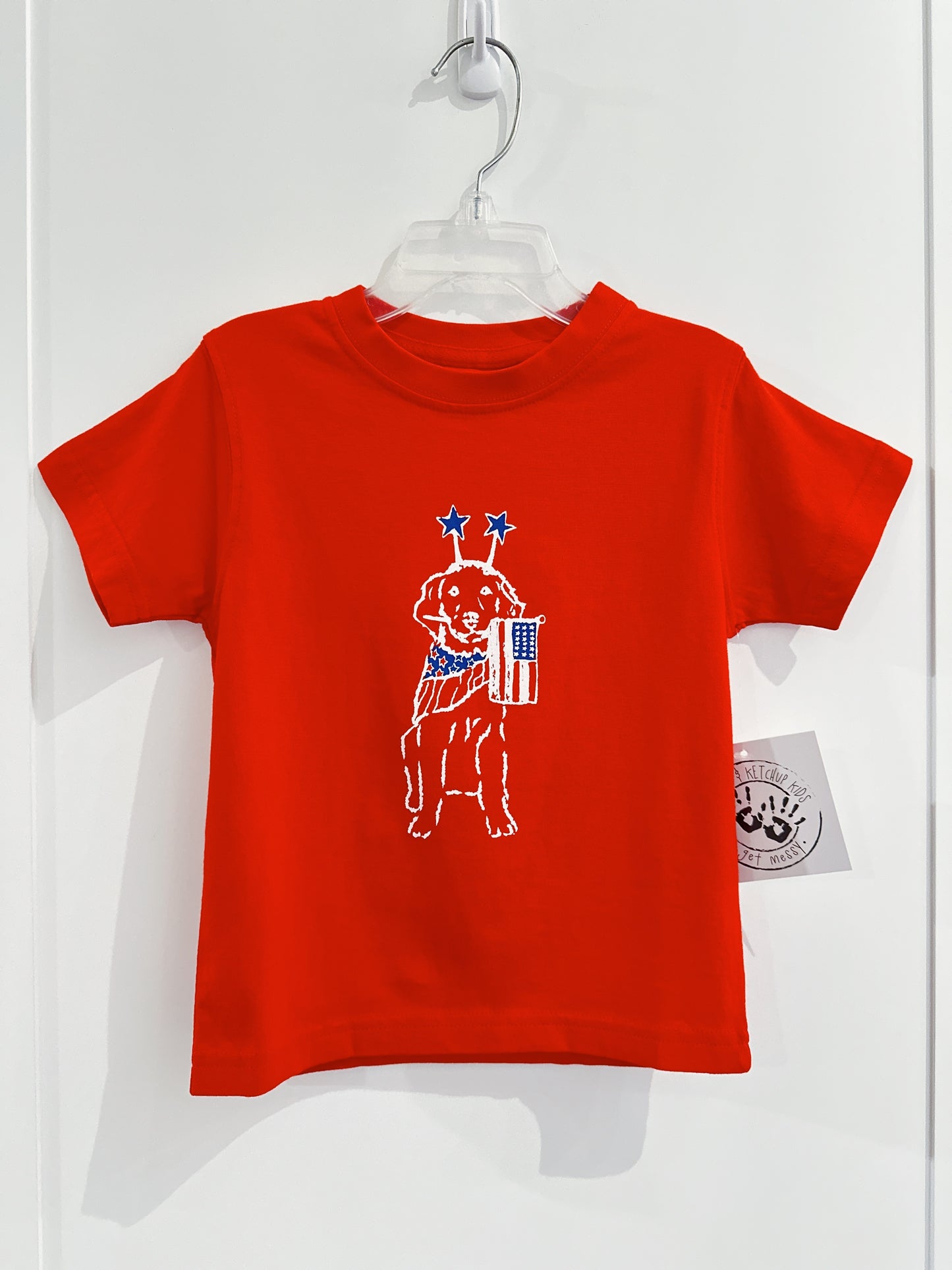 Red Patriotic Dog Tee