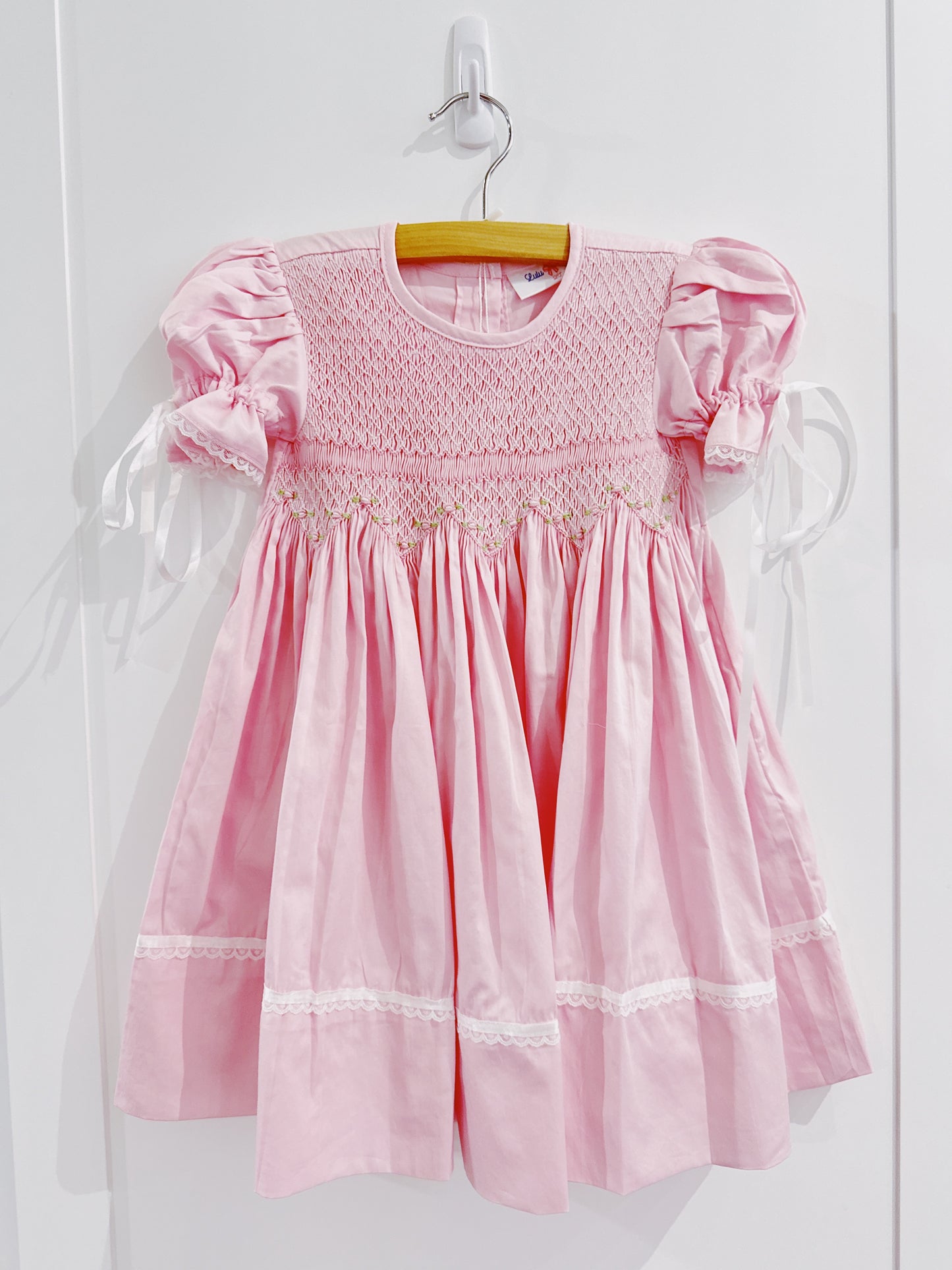 Pink Nicole Smocked Bodice Dress