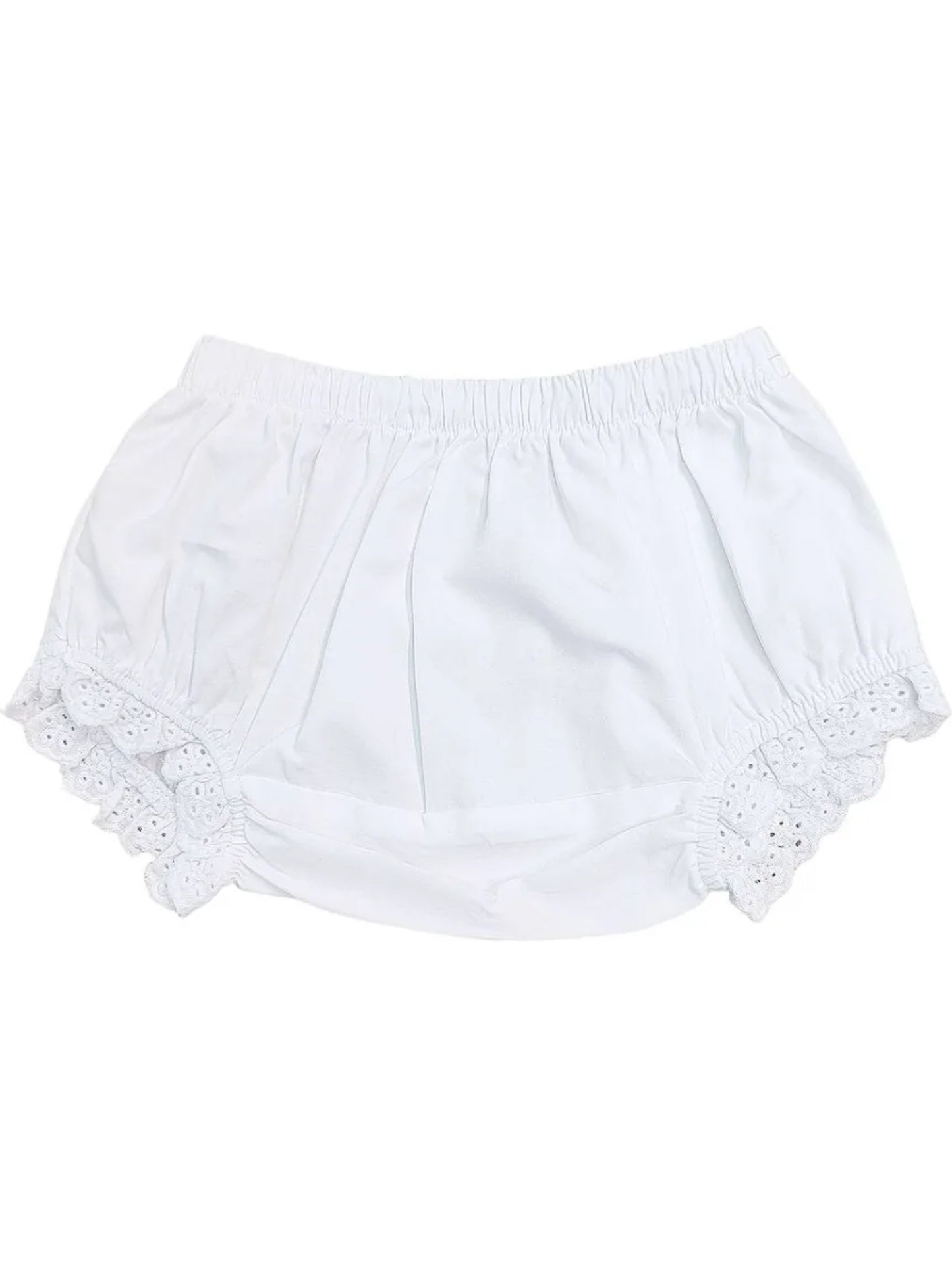 White Eyelet Lace Trim Bloomer