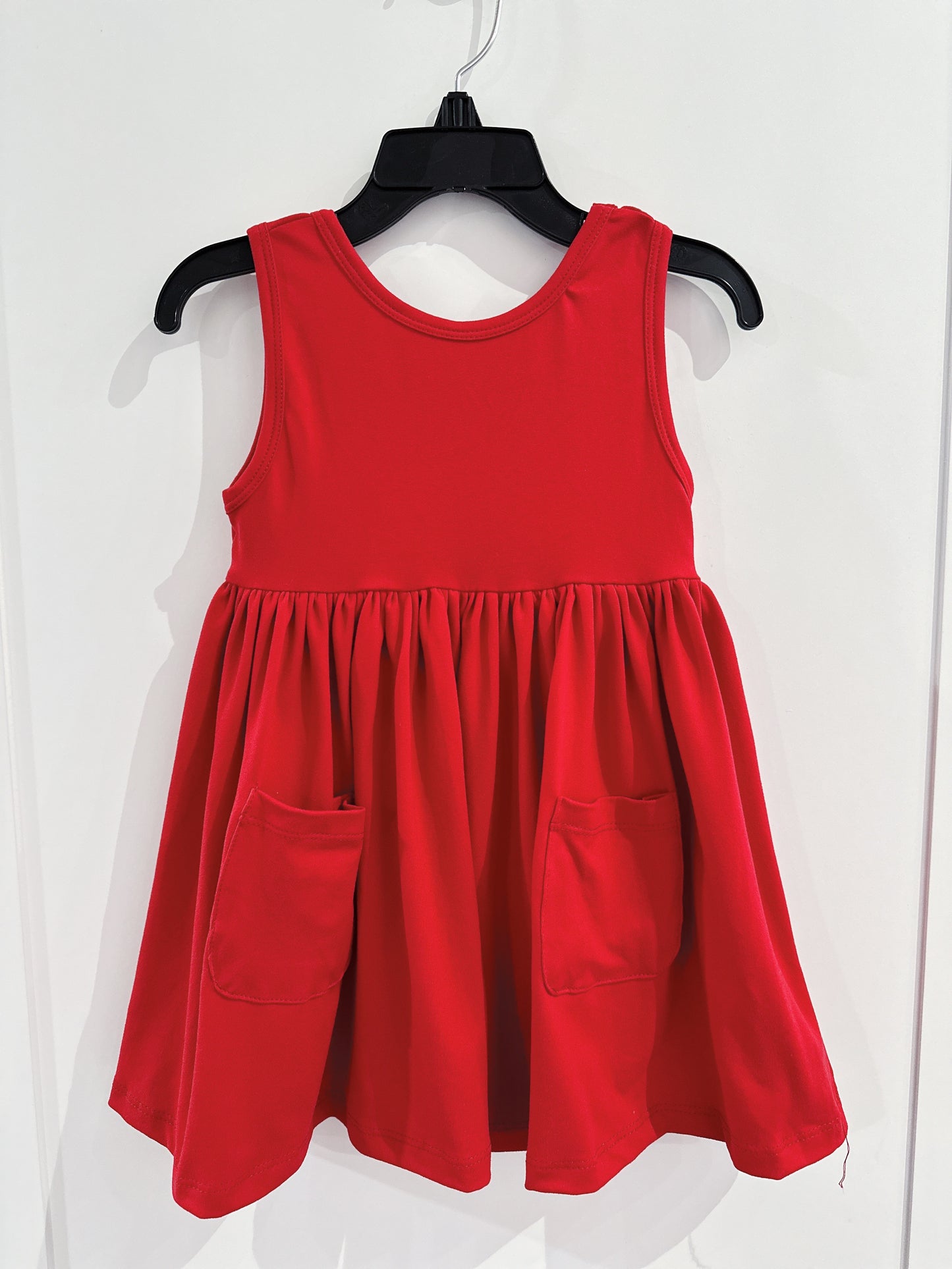 Red Tank Pocket Twirl Dress