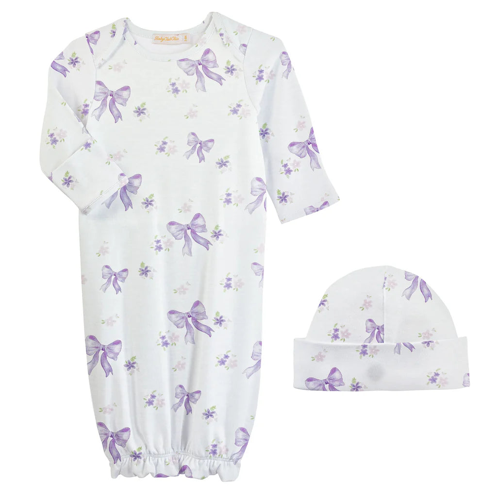 Baby Club Chic Lavender Bows Gown Set