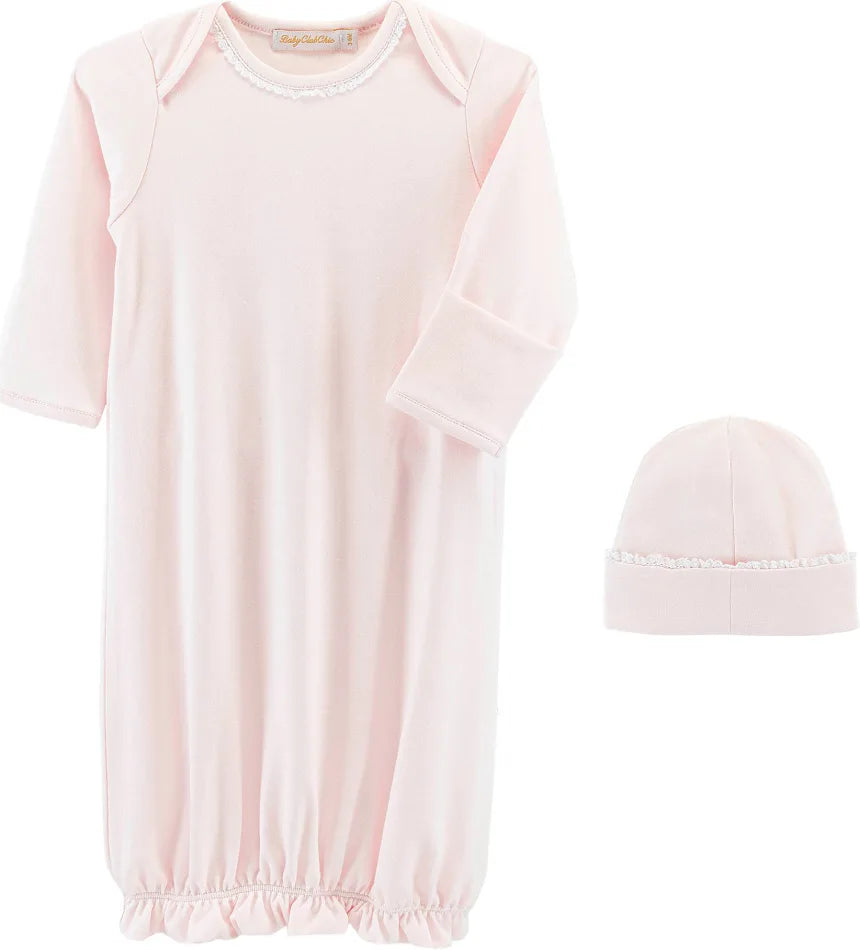 Baby Club Chic Pink/White Gown Set
