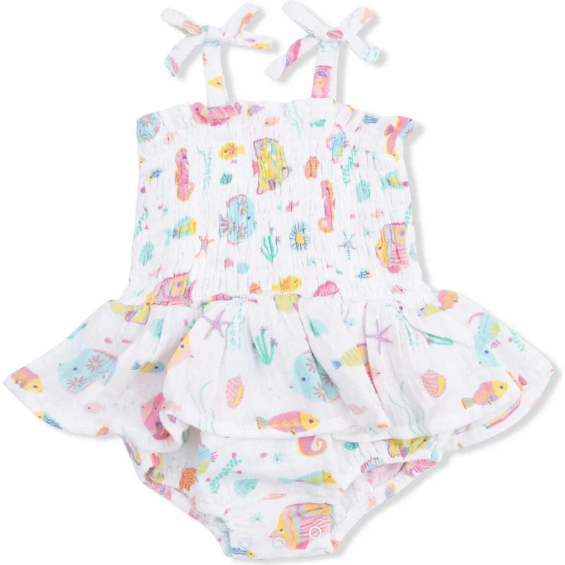 Sunny Coral Reef Fish Smocked Skirted Bubble