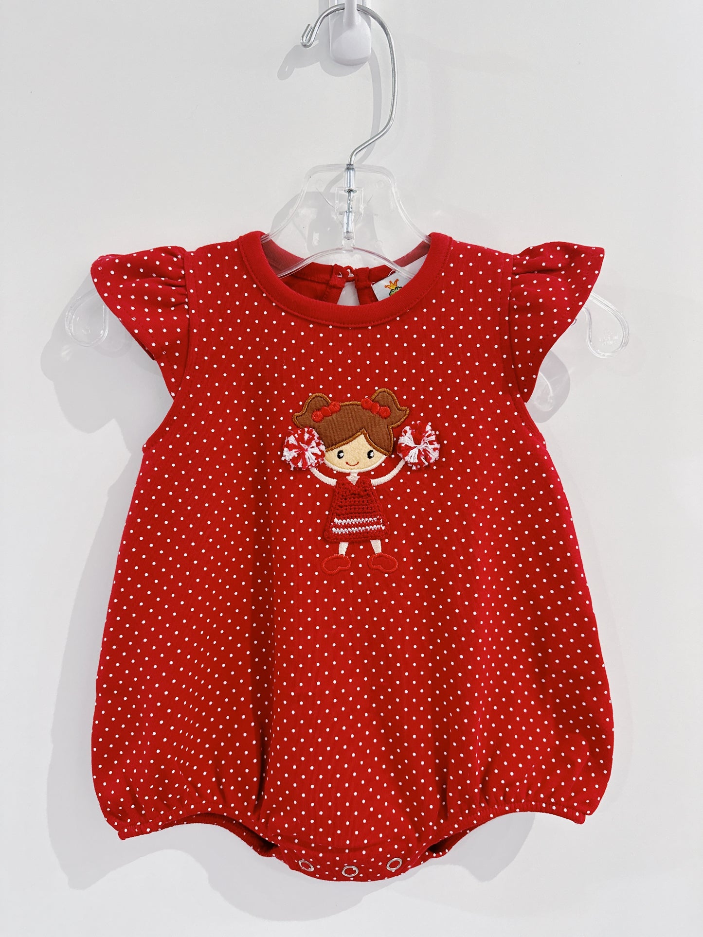 Red Polka Dot Cheerleader Flutter Bubble