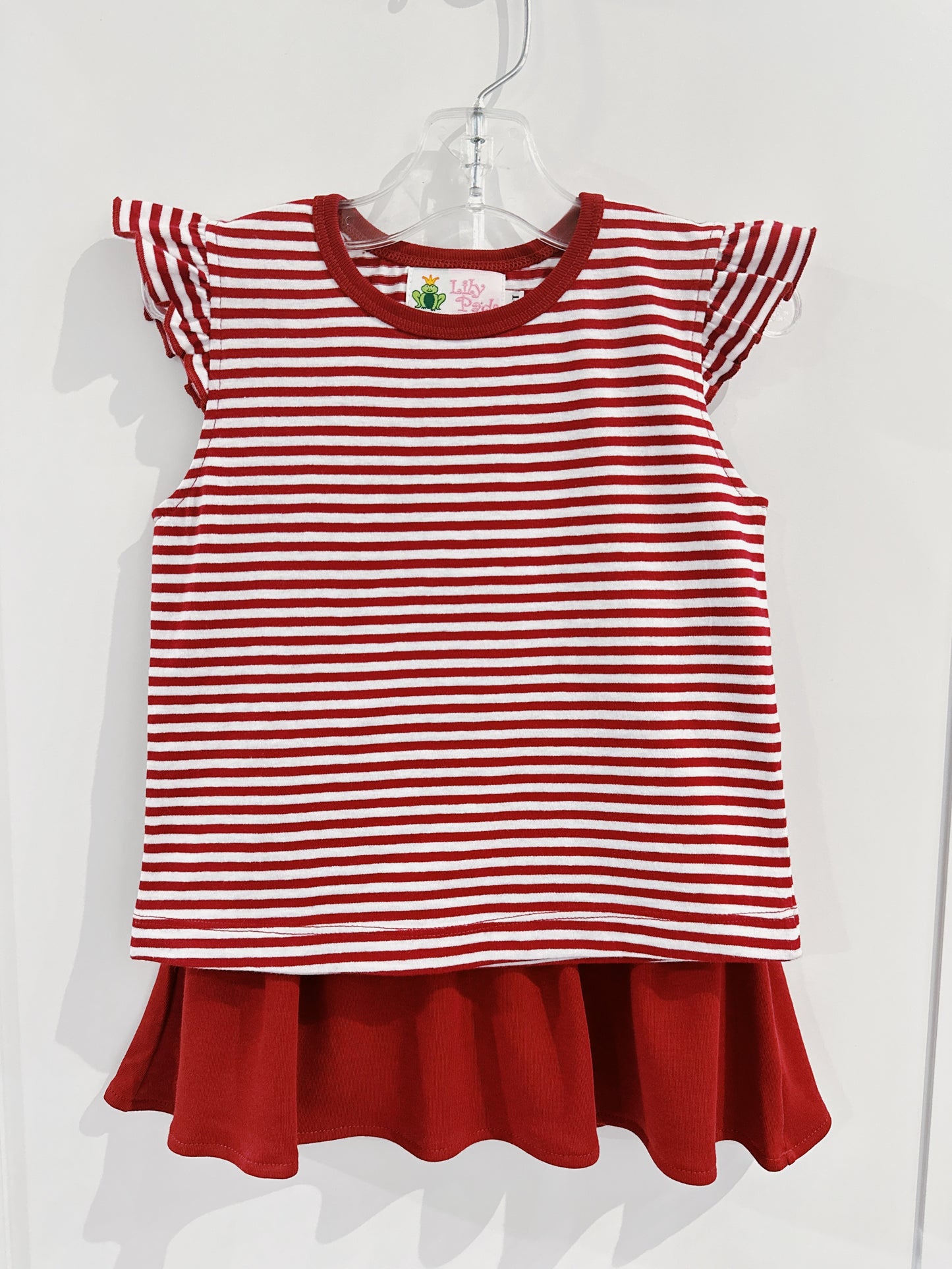 Crimson Stripe Skort Set