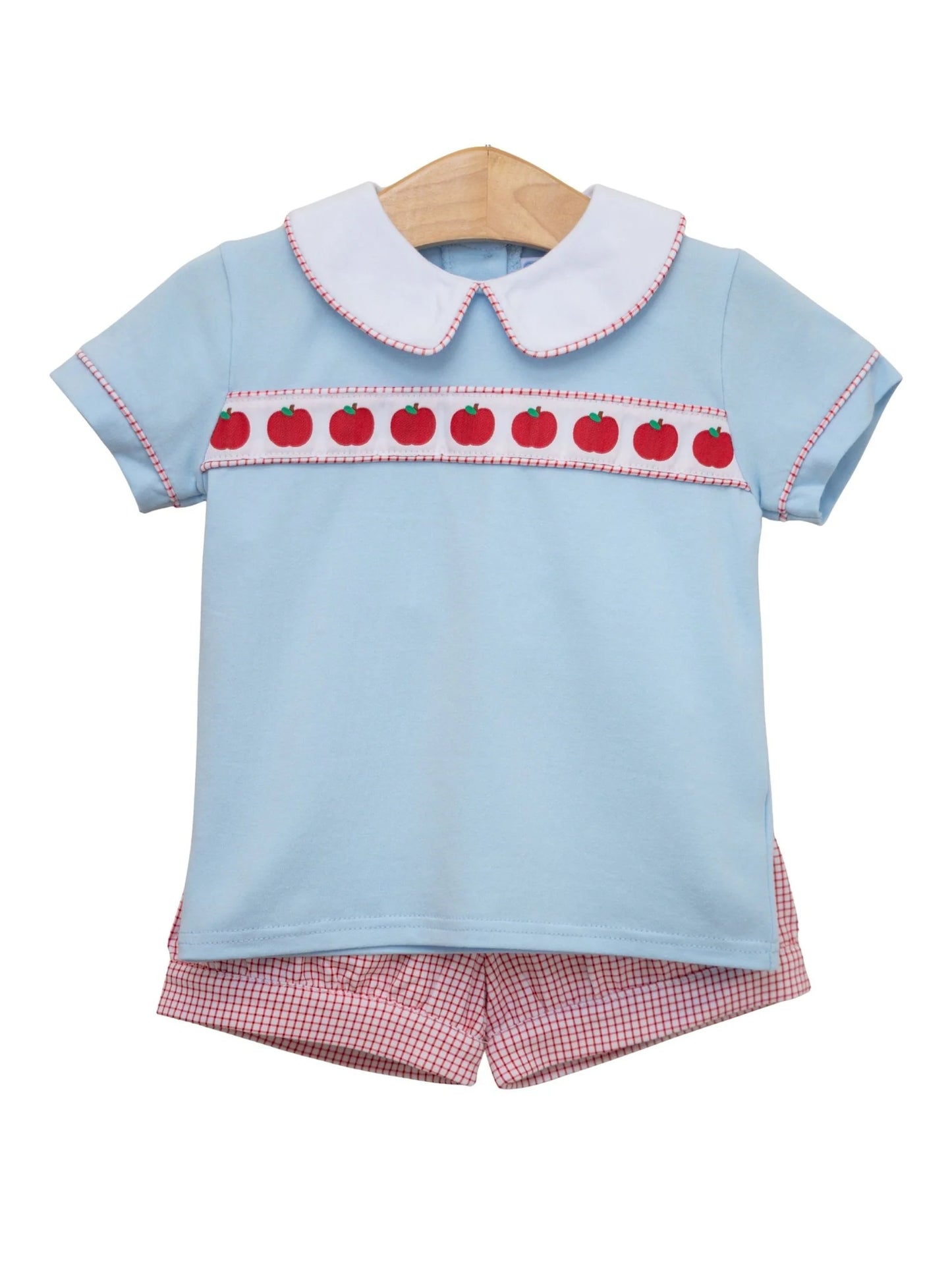 Trotter Street Kids Apple Ribbon Banded Short Set