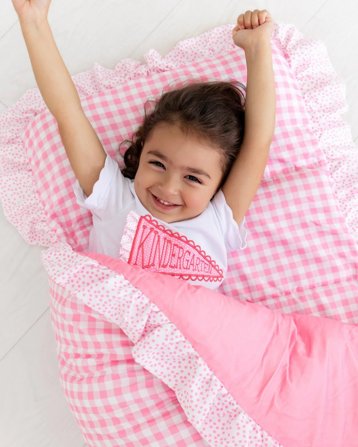 Pink Gingham Ruffle Nap Mat