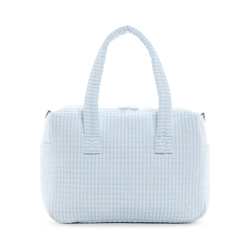 TRVL Design Quilted Stroller Bag- Blue Pimlico Stripe