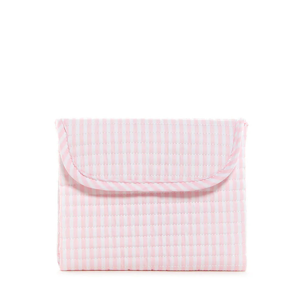 TRVL Design Quilted Changing Pad- Pink Pimlico Stripe