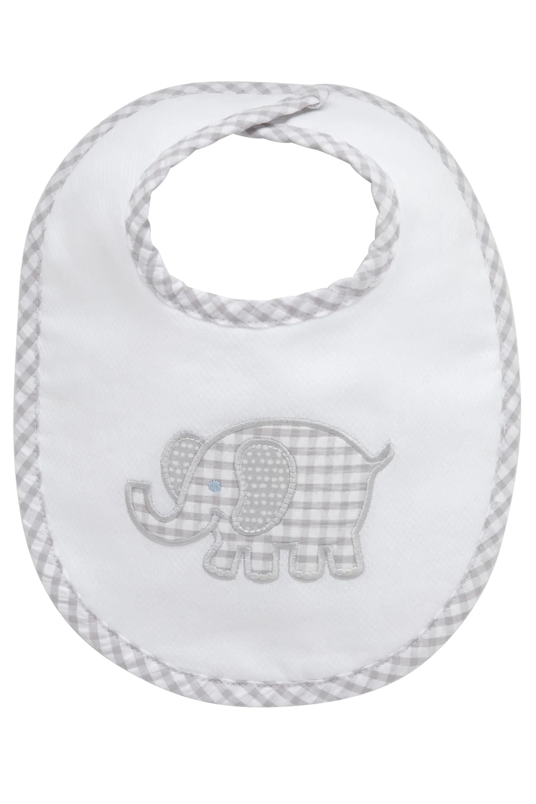 Elephant Applique Basic Bib- Grey