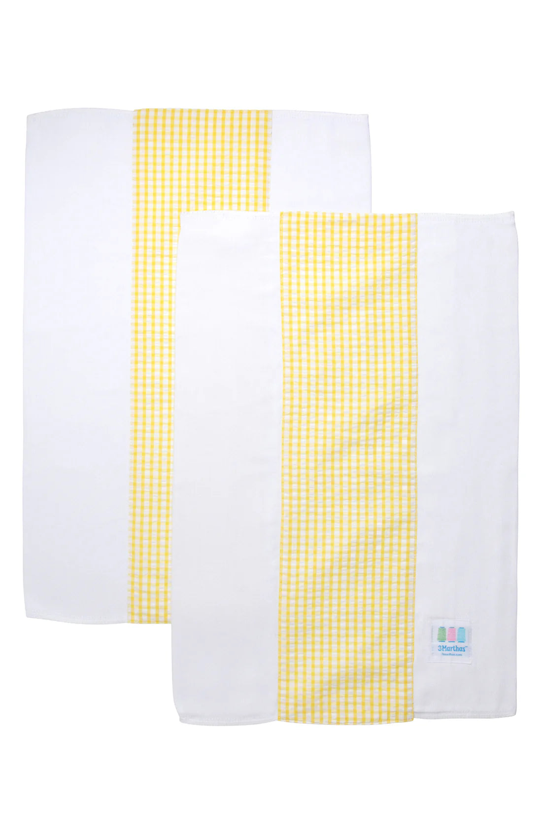Yellow- Big Check Set of Two Burps