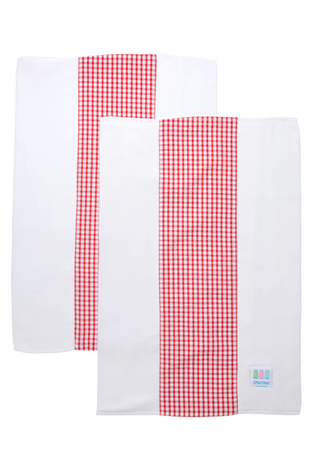 Red- Big Check Set of Two Burps