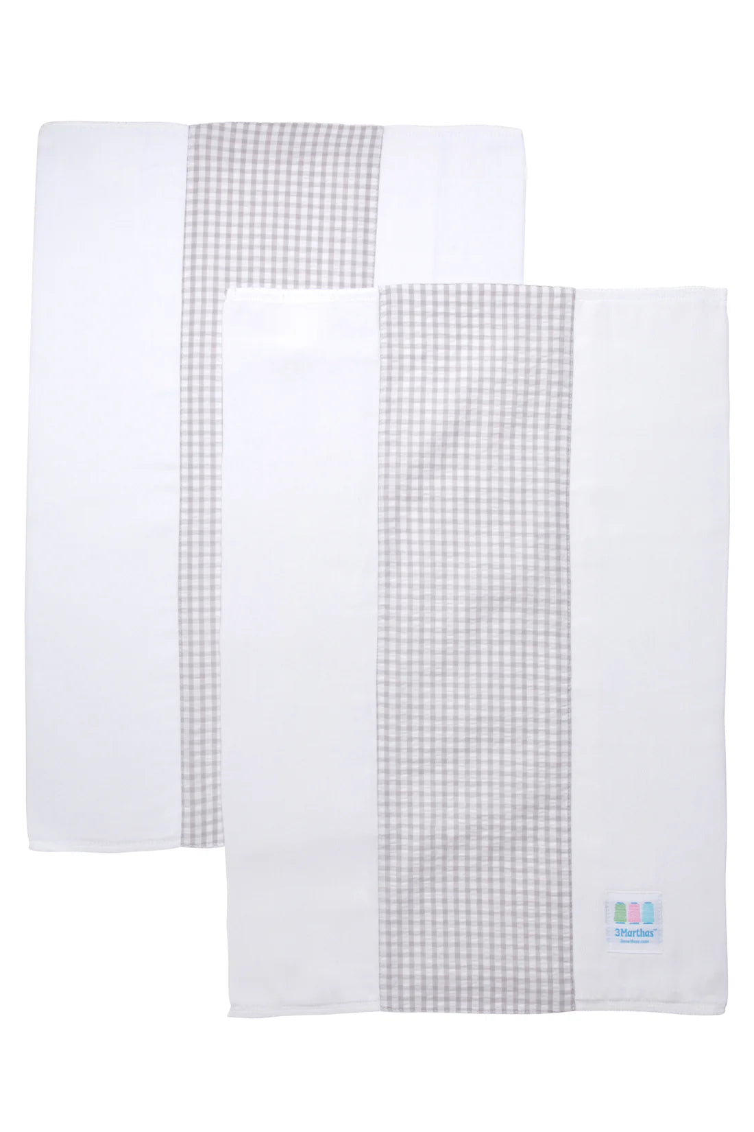 Grey- Big Check Set of Two Burps