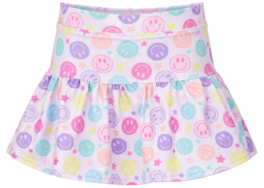 Azarhia Pastel Smiley Gathered Skort