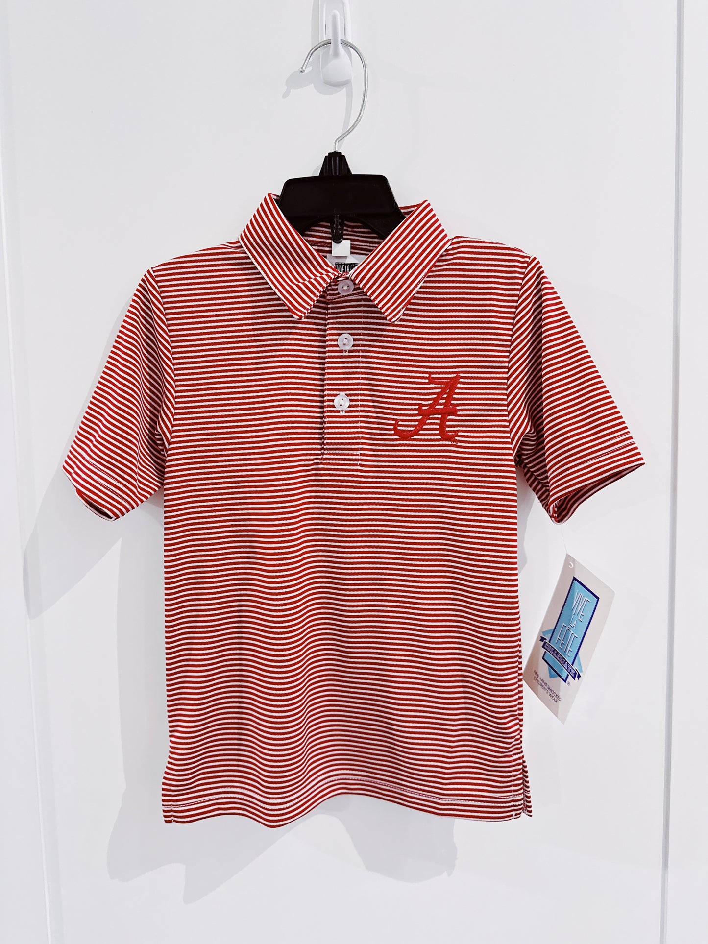Alabama Crimson Tide Stripe Embroidered Polo