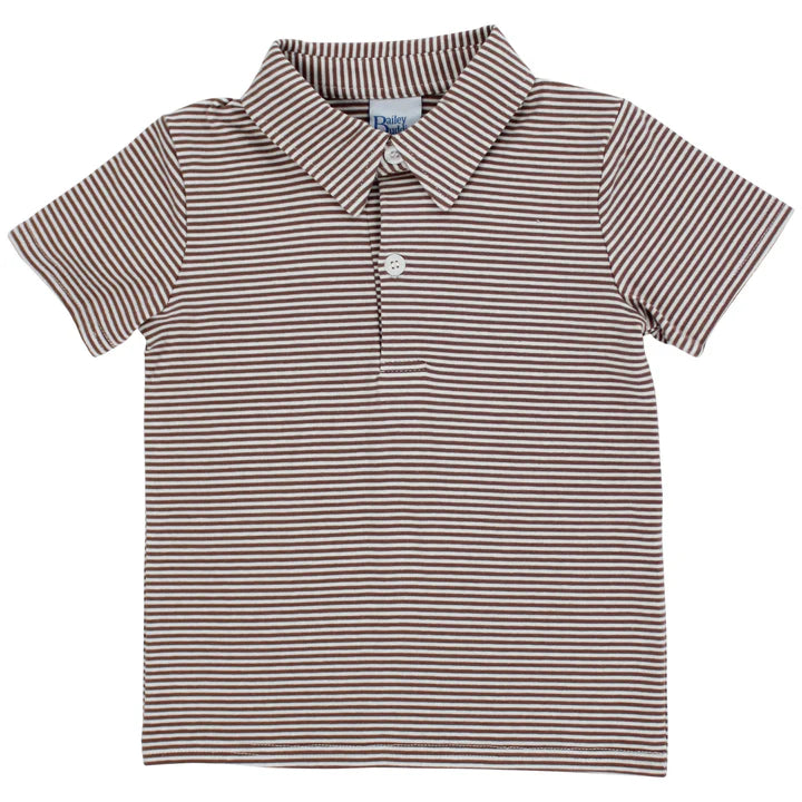 Bailey Boys Chocolate Stripe Sammy Polo