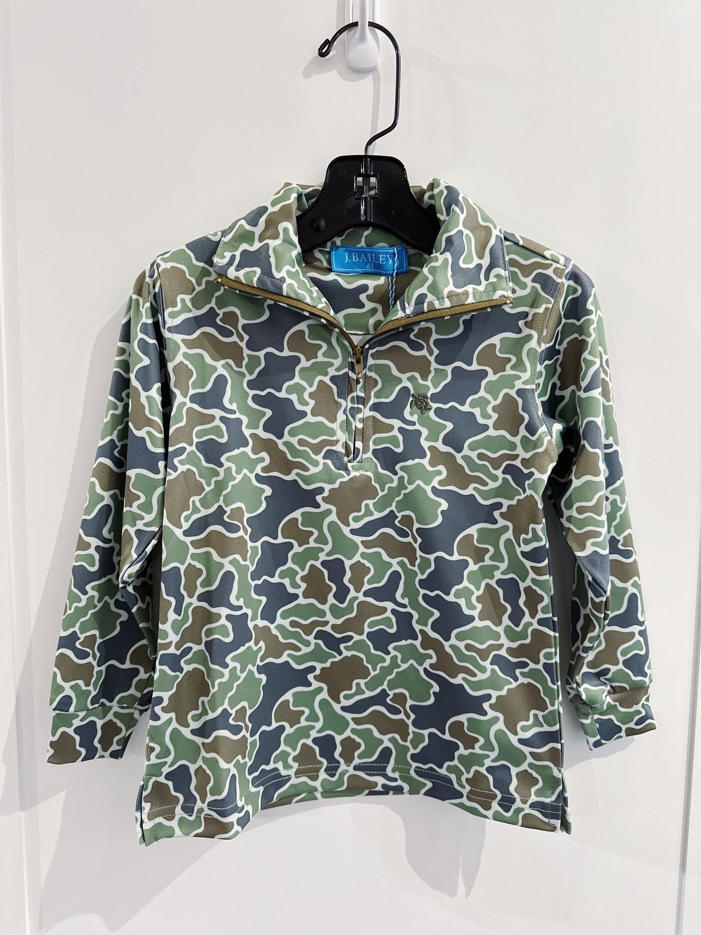 J. Bailey Green Camo Performance Half Zip
