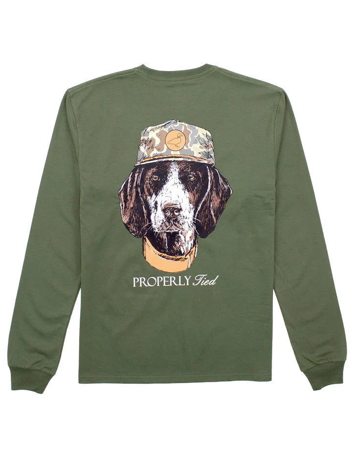 Properly Tied Olive L/S Mans Best Friend Tee