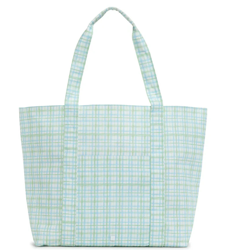 TRVL Design X-Large Jumbo Tote- Green Classic Plaid
