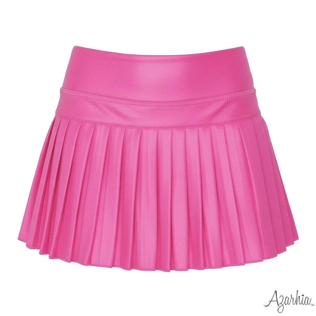Azarhia Hot Pink Shimmer Mini Pleated Skort