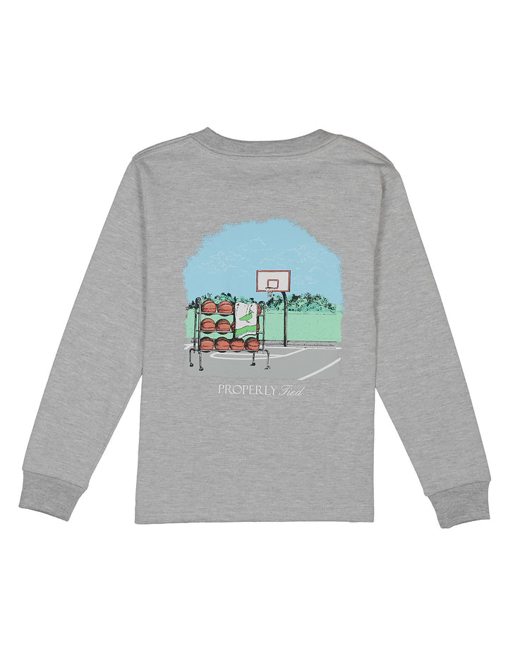 Properly Tied Heather Grey Basketball L/S Tee