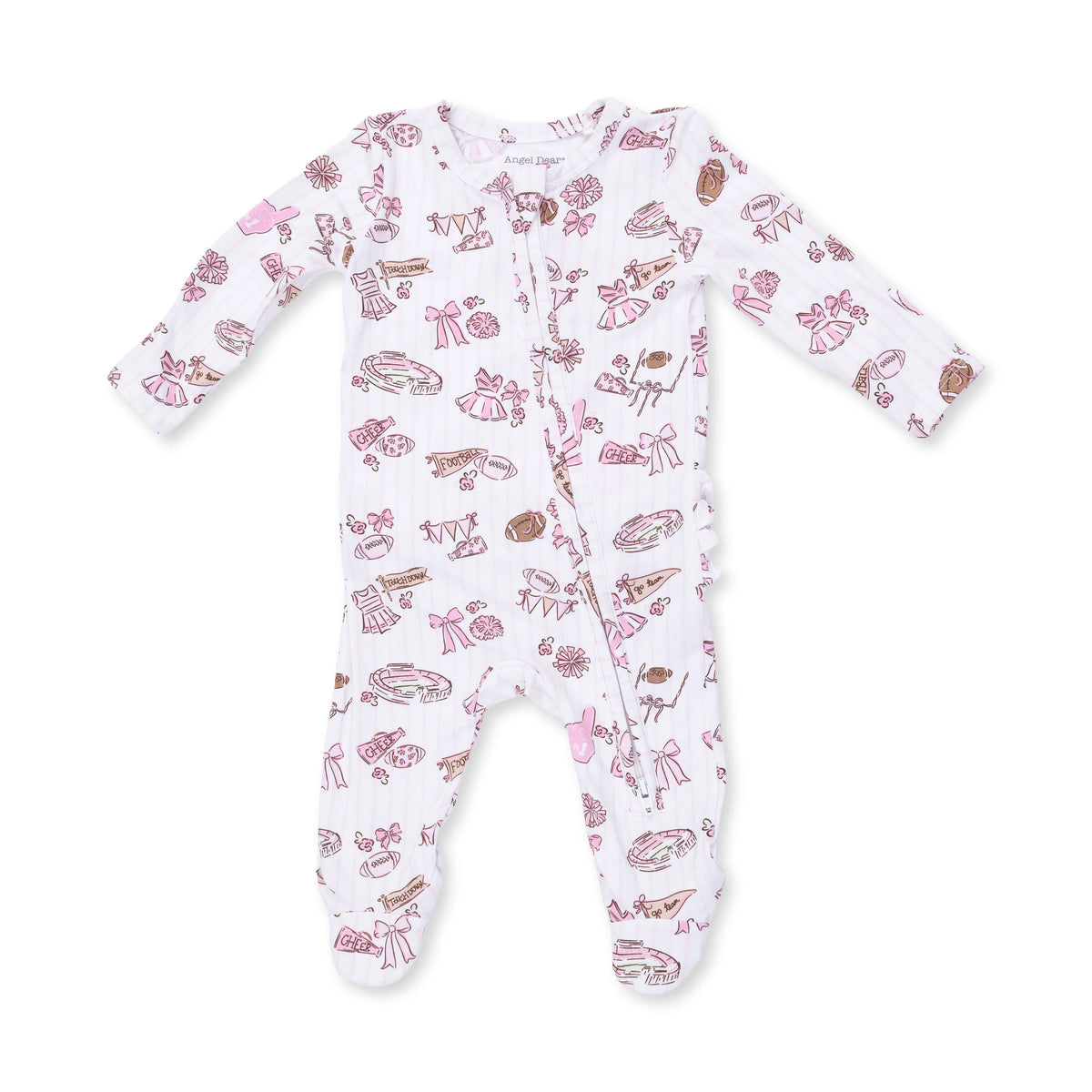Angel Dear Football Cheer Nursery 2 Way Zipper Footie