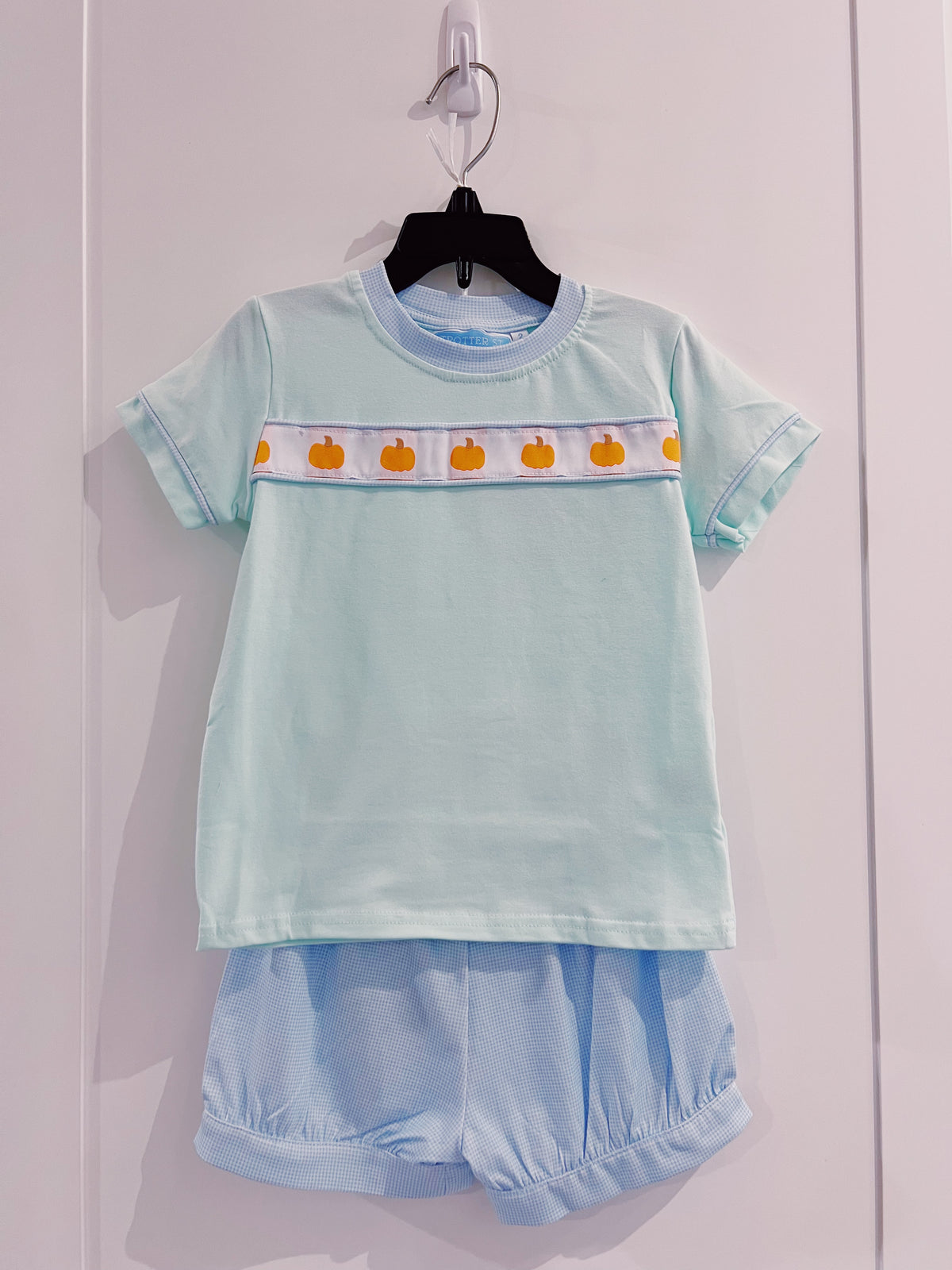 Trotter Street Kids Pumpkin Rowe Short Set