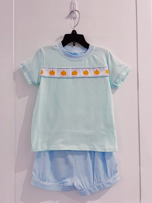 Trotter Street Kids Pumpkin Rowe Short Set