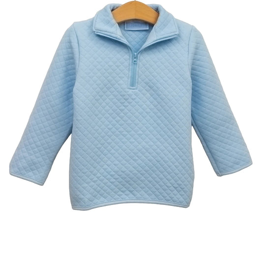 Trotter Street Kids Light Blue 1/4 Zip Quilted Pullover