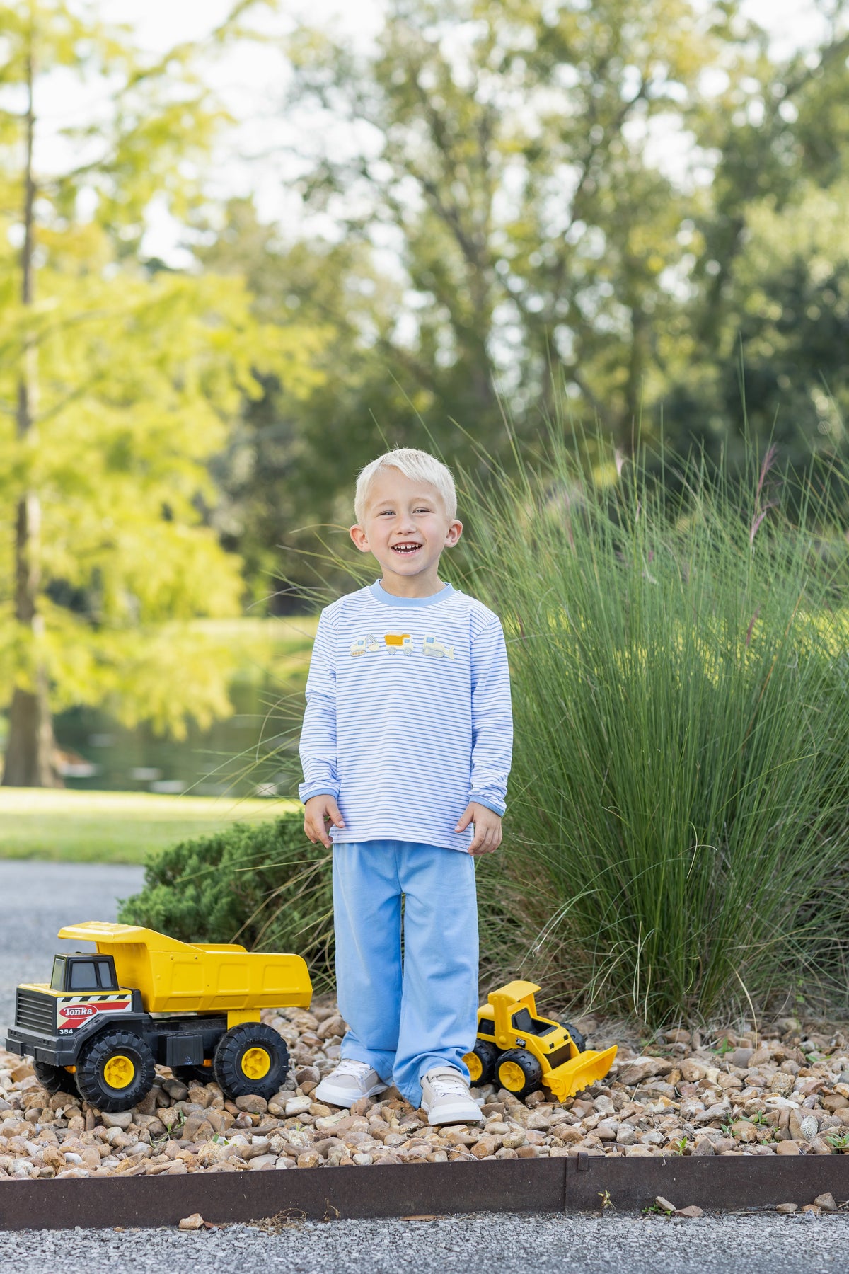 Trotter Street Kids Construction Trucks Pant Set
