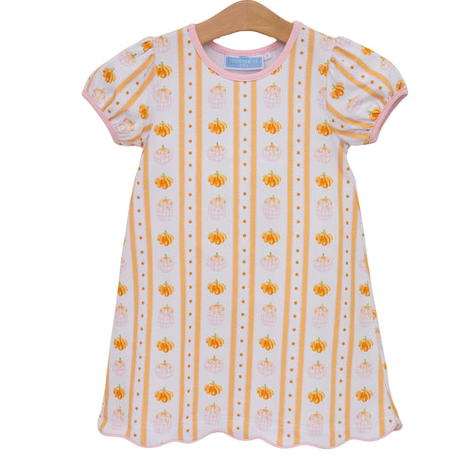 Trotter Street Kids Pumpkin Patch Scalloped Dress