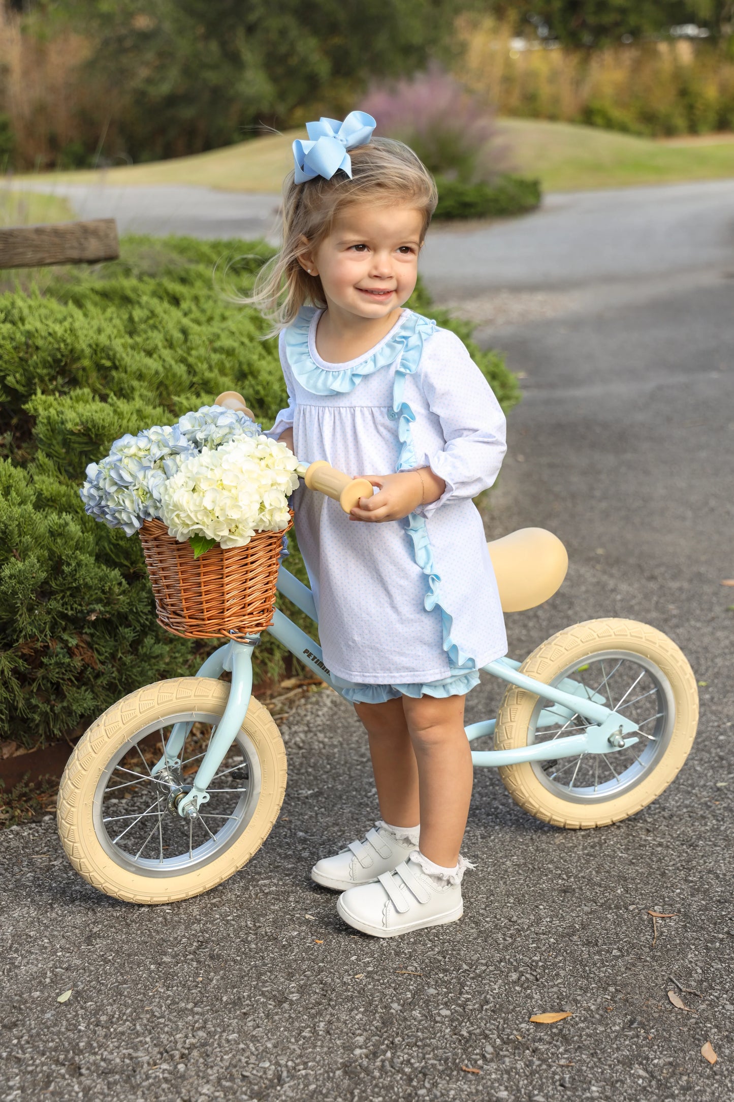 Trotter Street Kids Light Blue Bitty Dot Bloomer Set