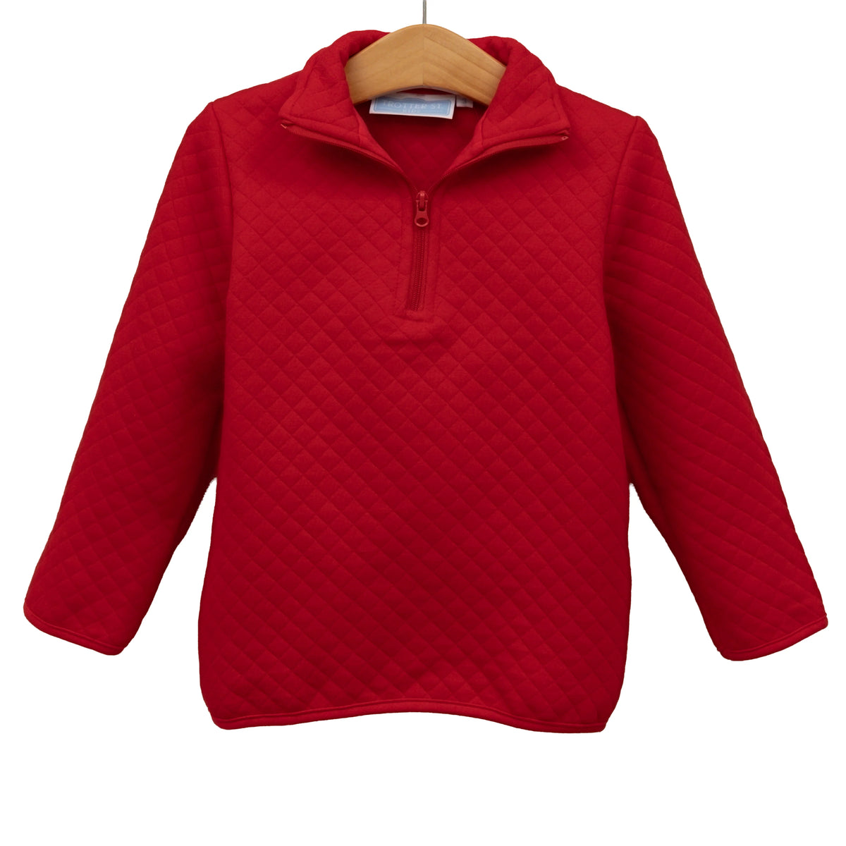 Trotter Street Kids Red 1/4 Zip Quilted Pullover