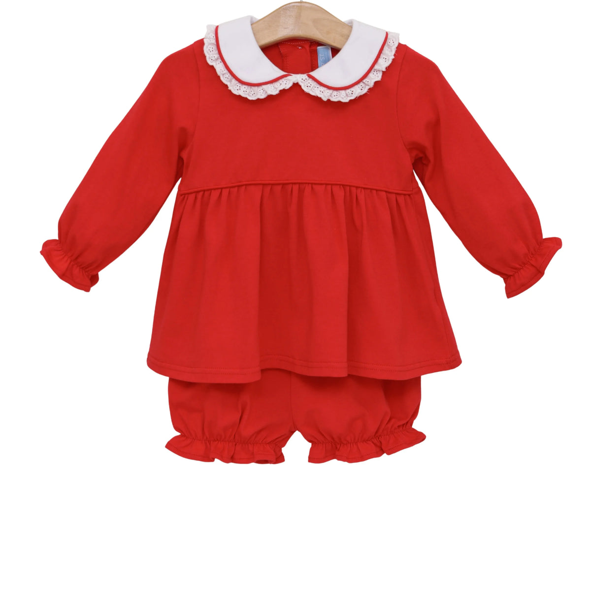 Trotter Street Kids Red Eleanor Bloomer Set