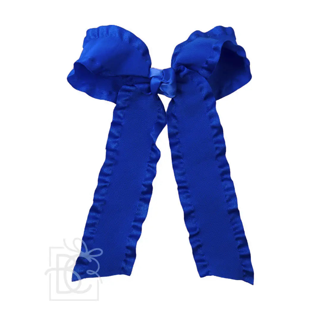 1.5" Double Ruffle Ribbon Bow with Tails